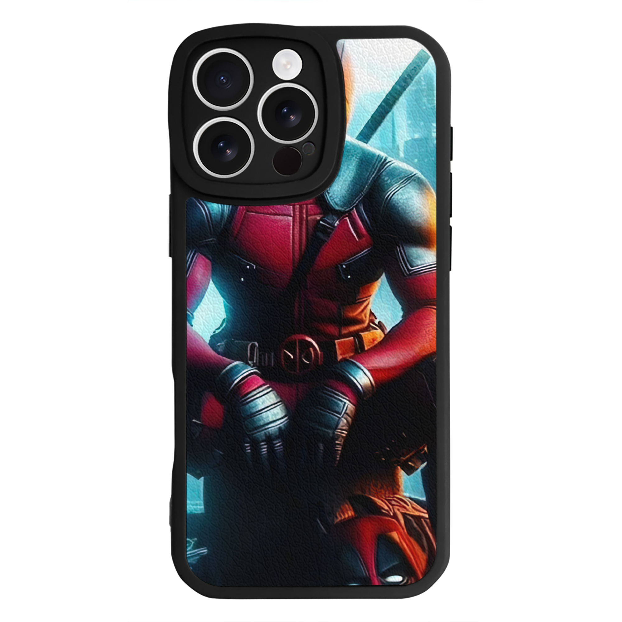 （画像用） Deadpool デッドプール 【iPhone 16シリーズ対応】シリコンスマホケース（レザー調） 材質：シリコン